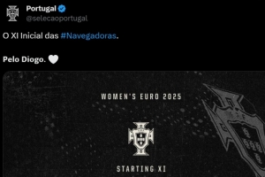 葡萄牙足协在公布欧洲杯女足首发时悼念若塔：纪念迪奥戈
